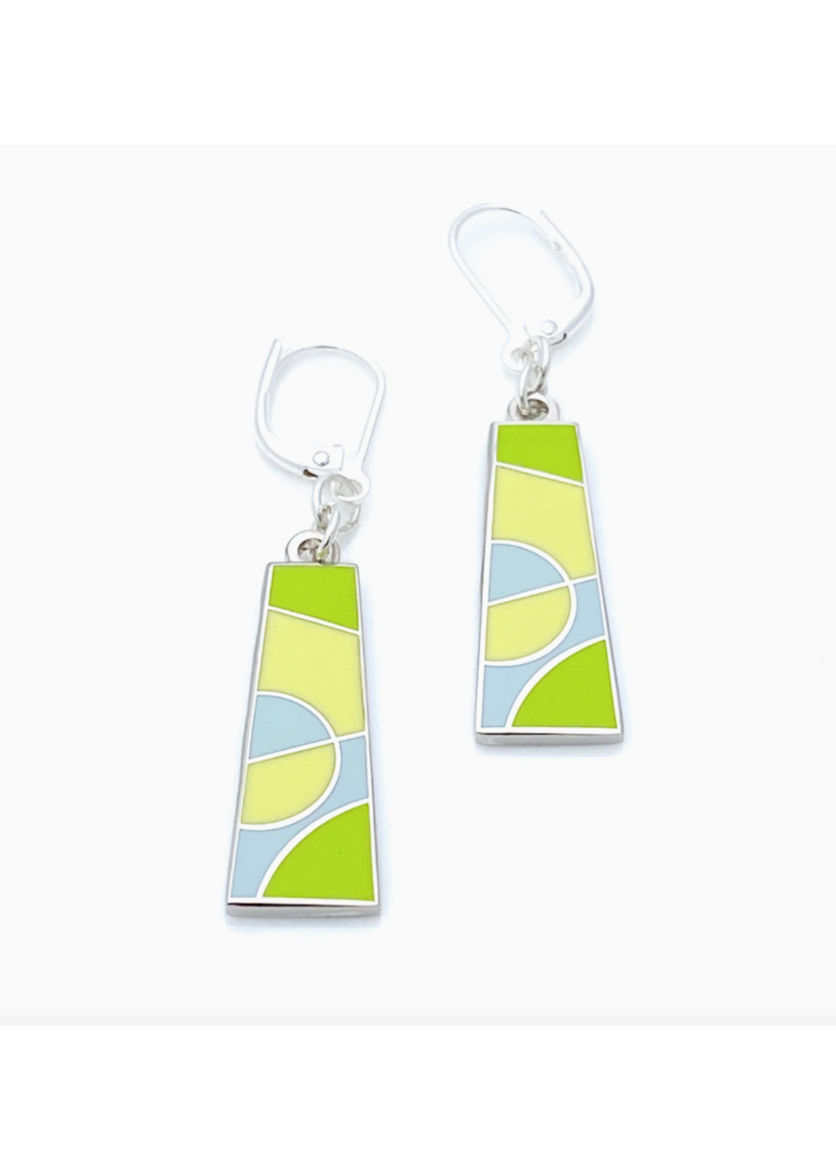Kinzoku Cubism Earrings Lemon Lime