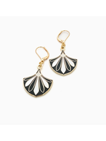 Kinzoku Art Deco Earrings Black and White