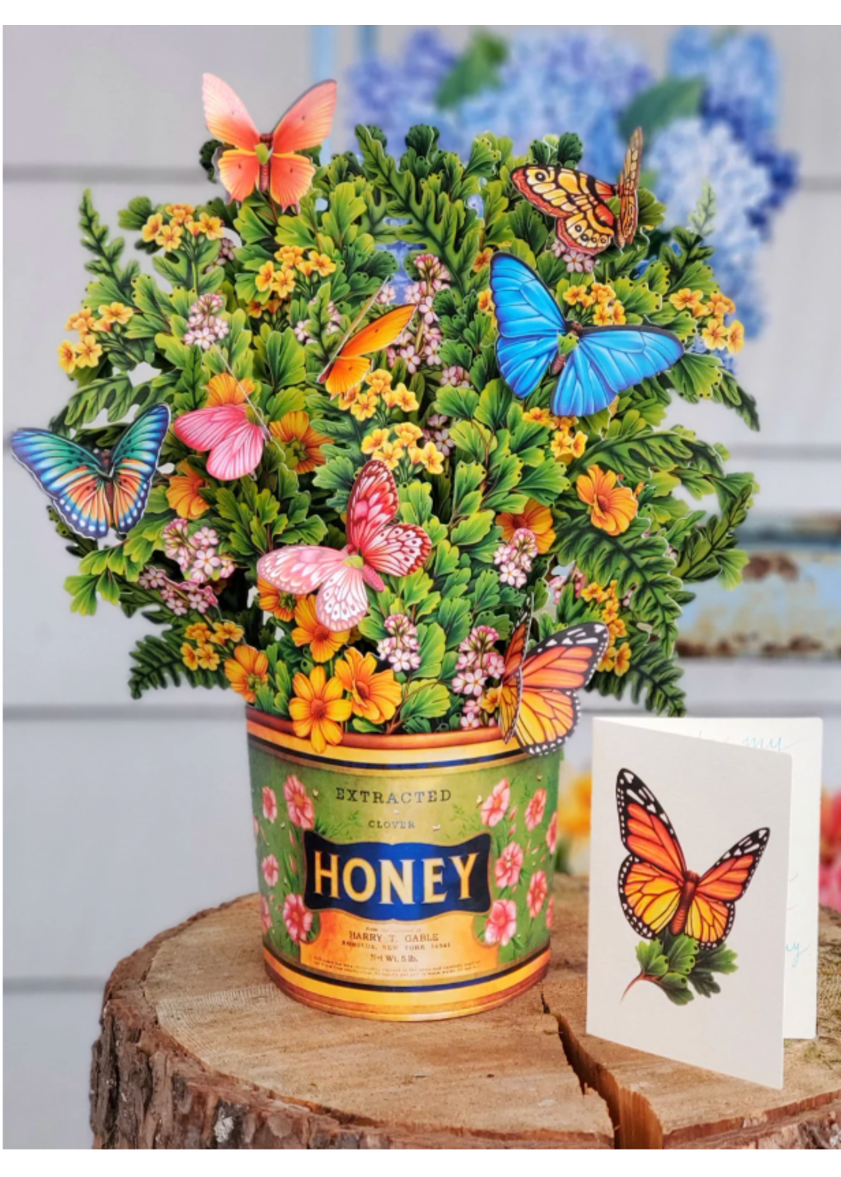 Fresh Cut Paper Butterflies and Buttercups Pop Up Flower Bouquet