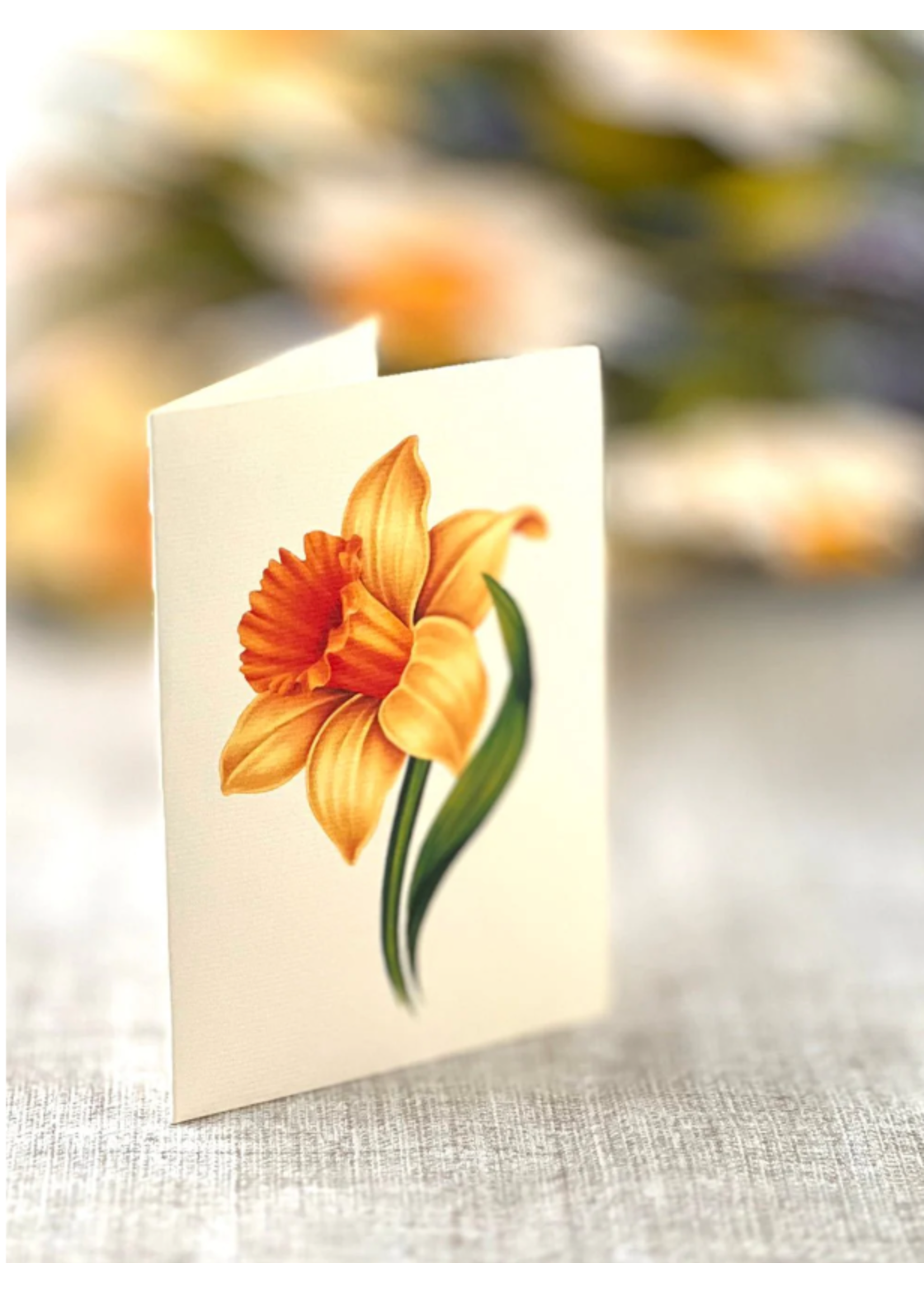 Fresh Cut Paper English Daffodils Pop Up Flower Bouquet