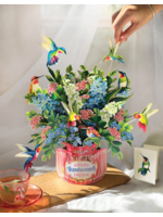 Fresh Cut Paper Hummingbird Oasis Pop Up Flower Bouquet