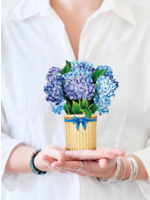 Fresh Cut Paper Nantucket Hydrangeas Mini Pop Up Flower Bouquet