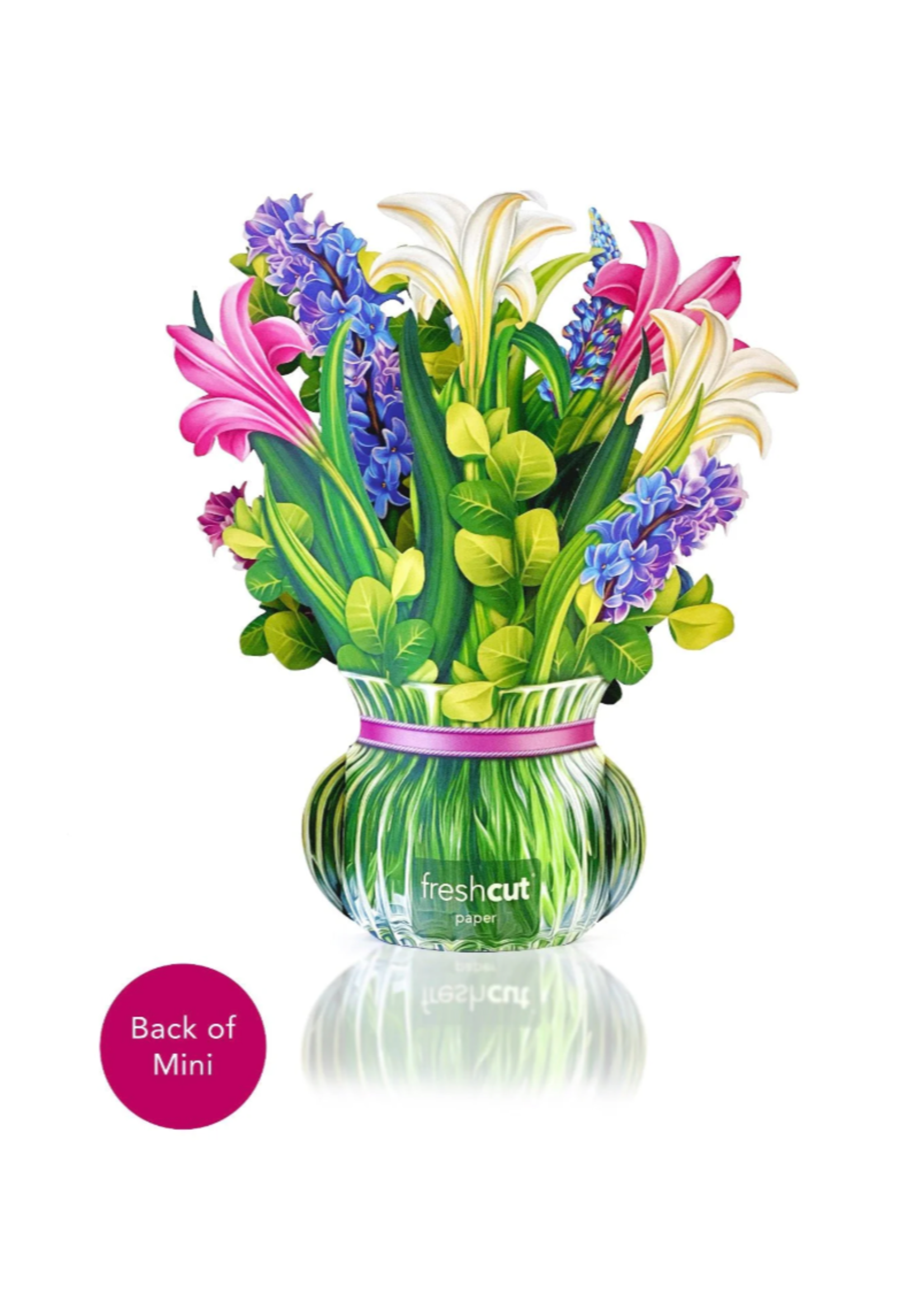 Fresh Cut Paper Lilies and Lupines Mini Pop Up Flower Bouquet