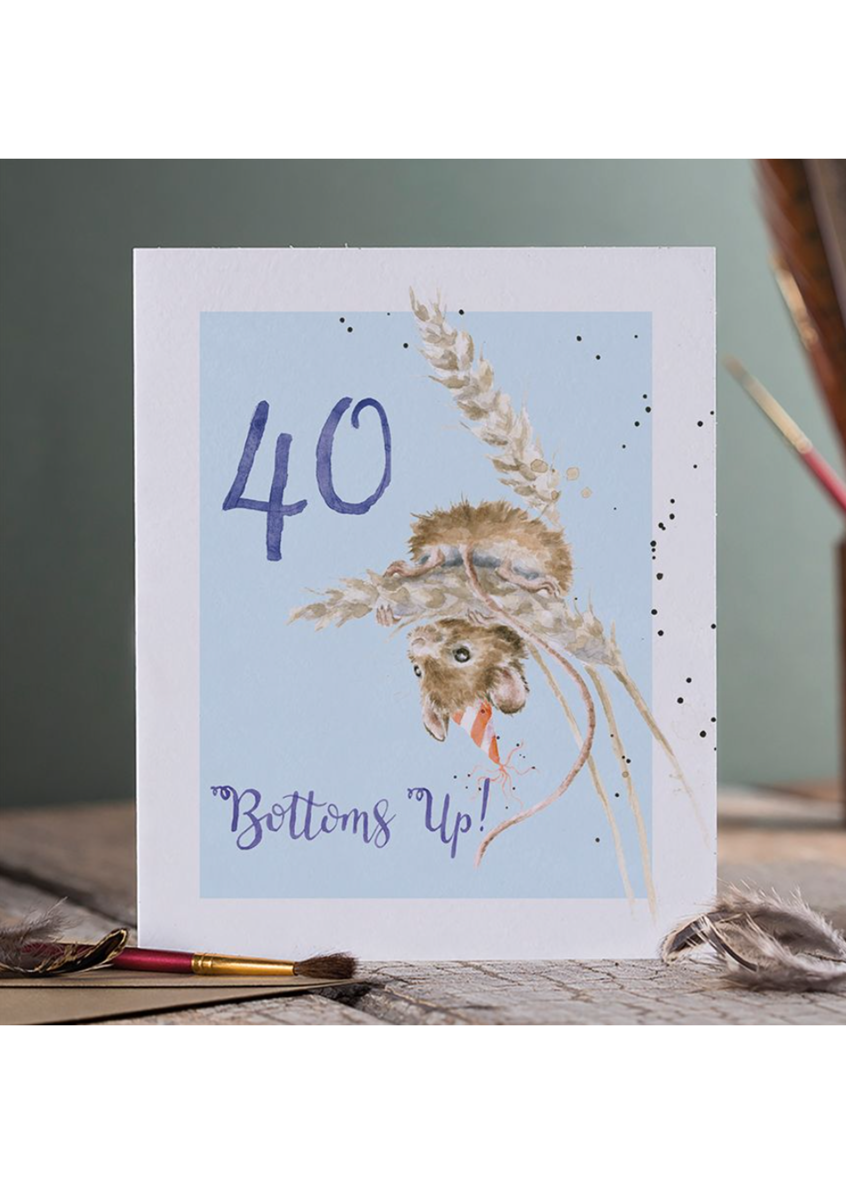 Wrendale Designs 40 Bottoms Up - Party Animals Greeting Card