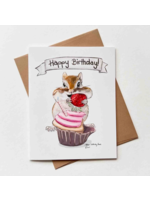 True North Creations Chipmunk Eating Strawberry Birthday