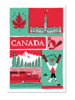 Paperole Canada Hockey Train Postcard