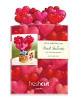 Fresh Cut Paper Heart Balloons Mini Pop Up Flower Bouquet