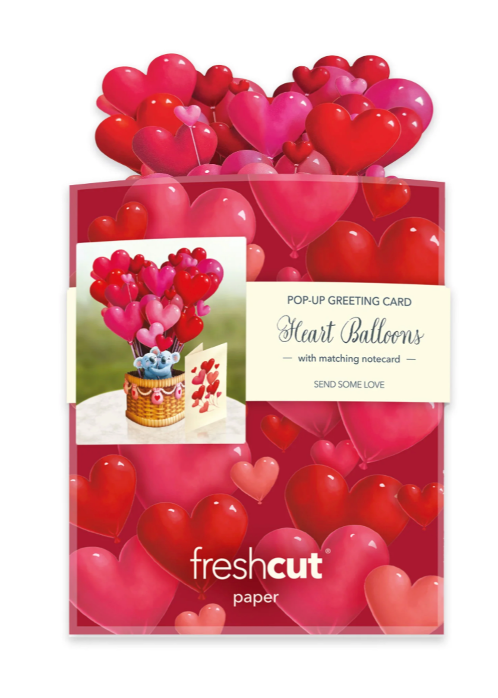 Fresh Cut Paper Heart Balloons Mini Pop Up Flower Bouquet