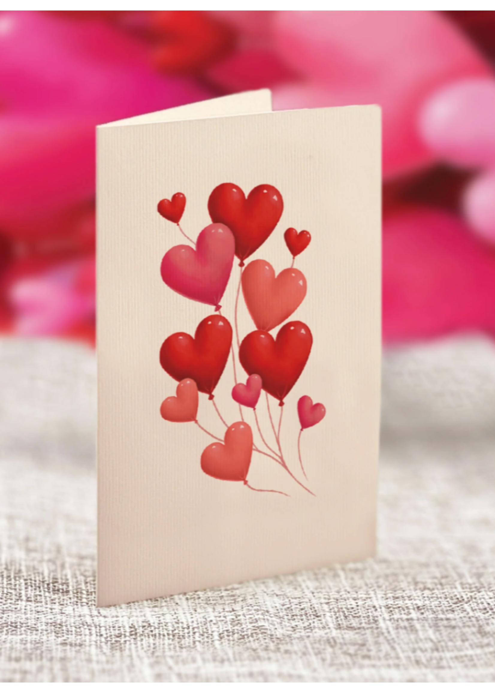 Fresh Cut Paper Heart Balloons Mini Pop Up Flower Bouquet
