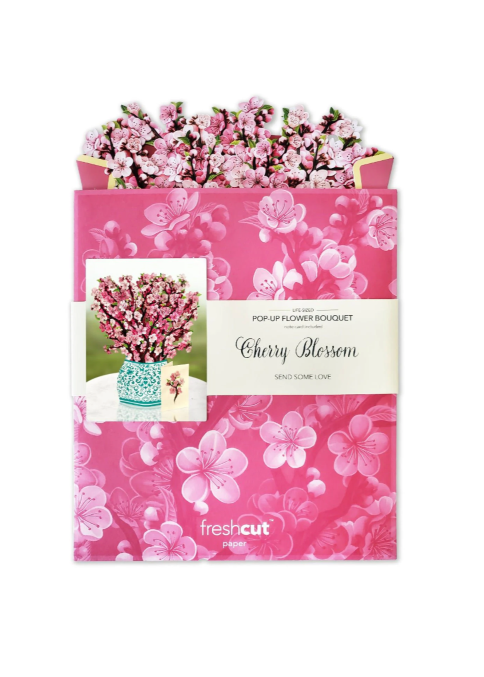 Fresh Cut Paper Japanese Cherry Blossoms Pop Up Flower Bouquet