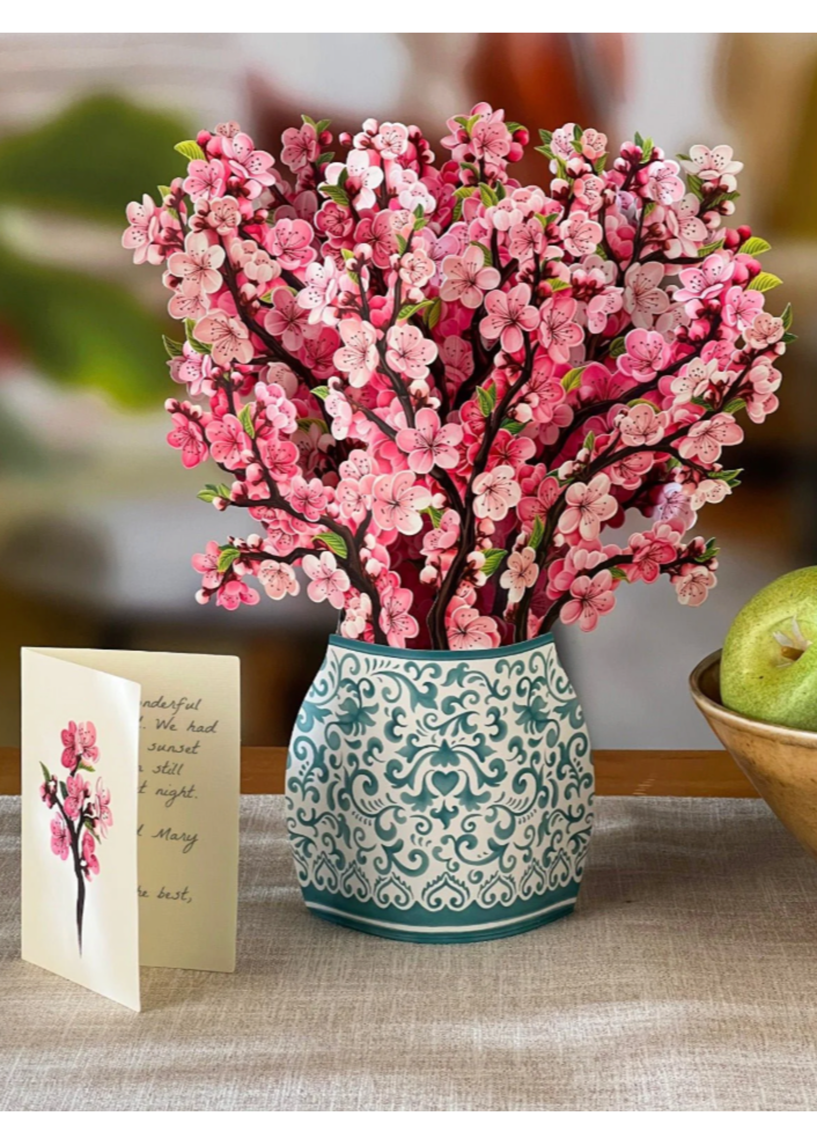 Fresh Cut Paper Japanese Cherry Blossoms Pop Up Flower Bouquet