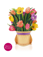 Fresh Cut Paper Festive Tulips Pop Up Flower Bouquet