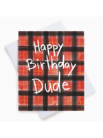 M. Kind Papersmith Happy Birthday Dude Plaid Greeting Card