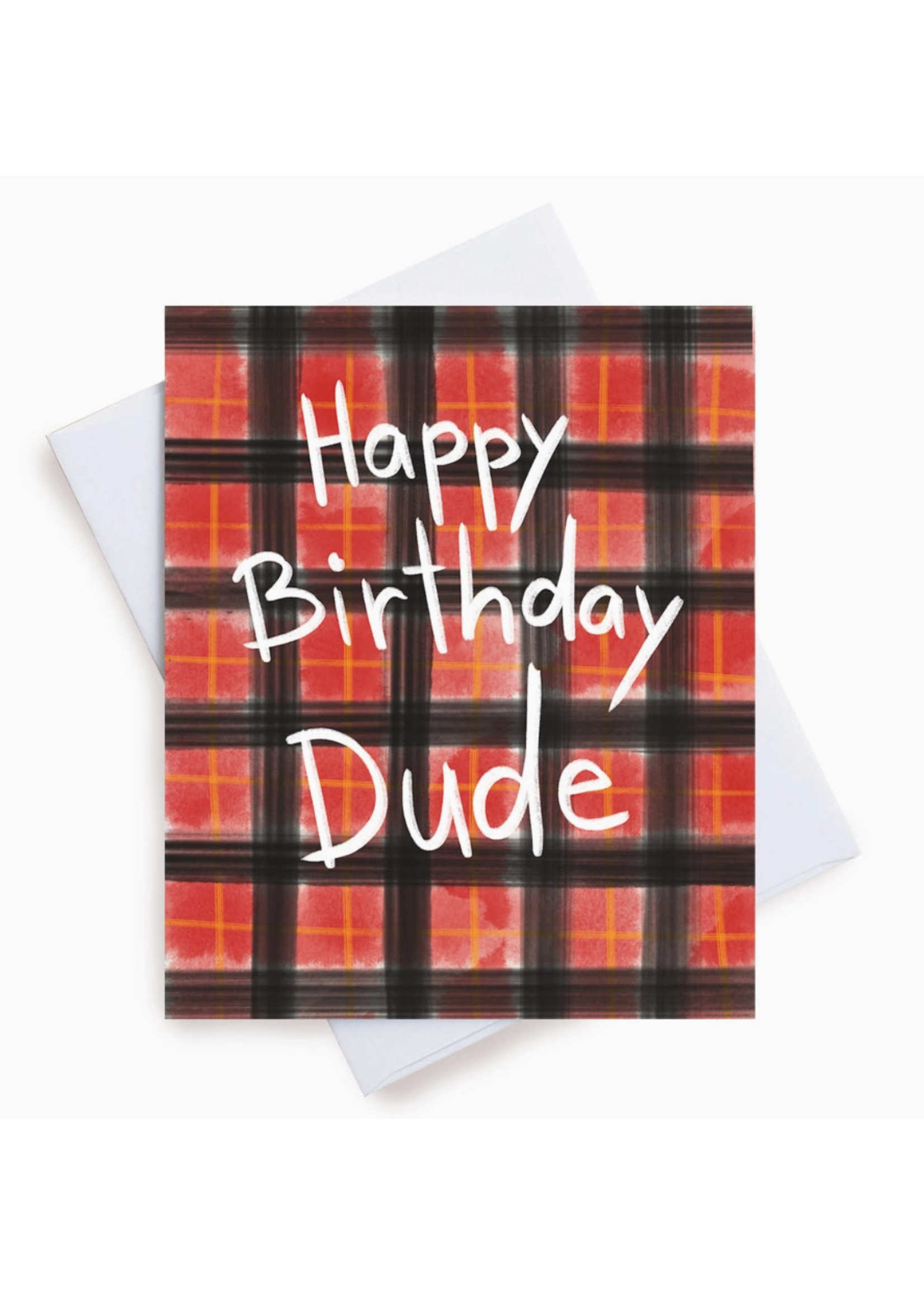 M. Kind Papersmith Happy Birthday Dude Plaid Greeting Card