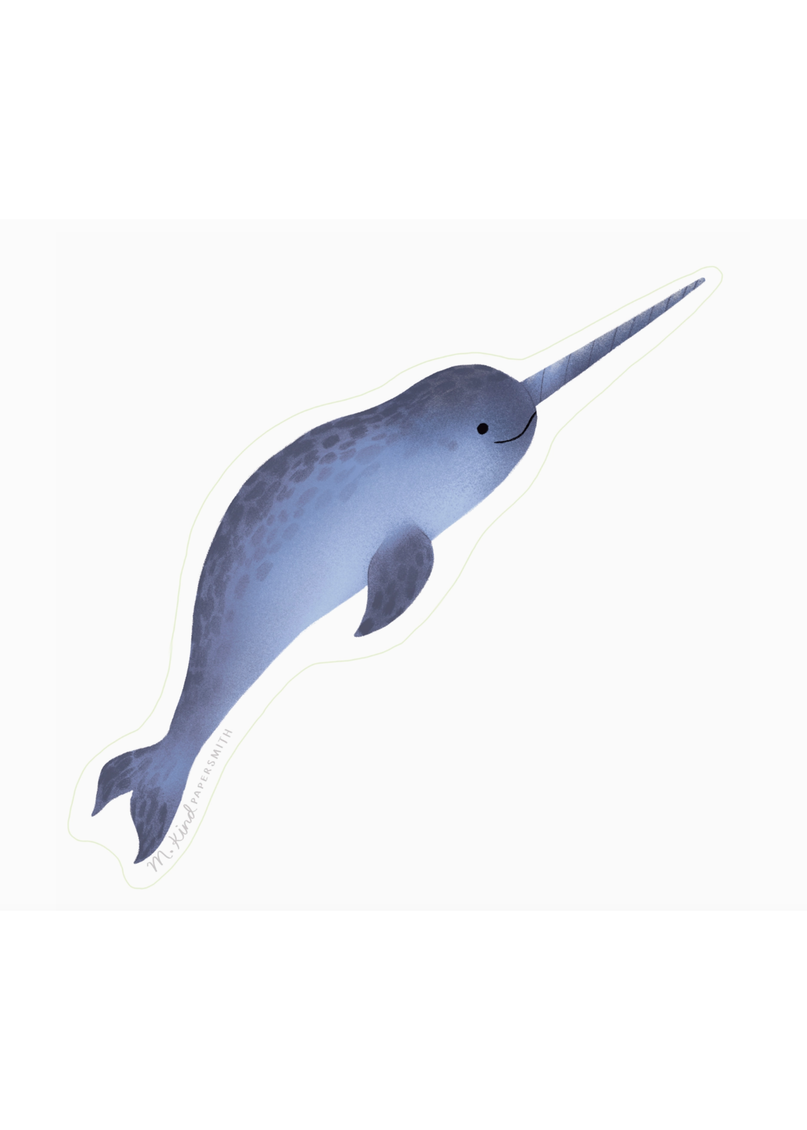 M. Kind Papersmith Narwhal Vinyl Sticker