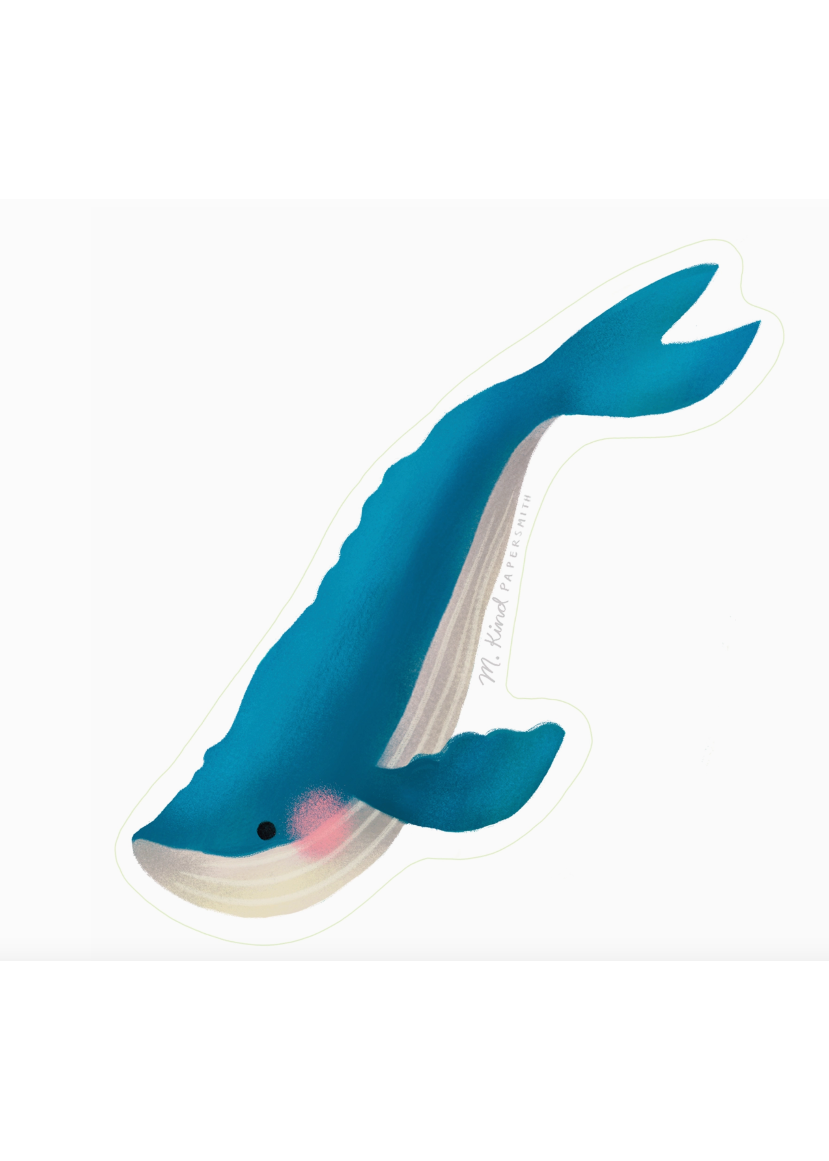 M. Kind Papersmith Blue Whale Vinyl Sticker