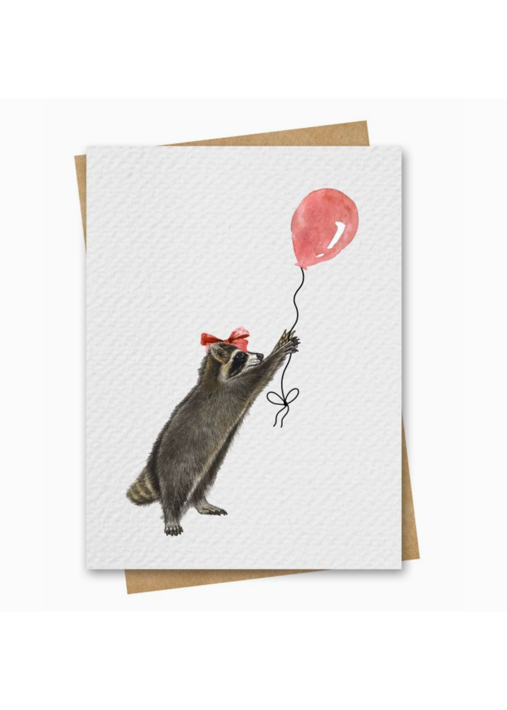 Paper Kuts Watercolour Raccoon with Red Balloon
