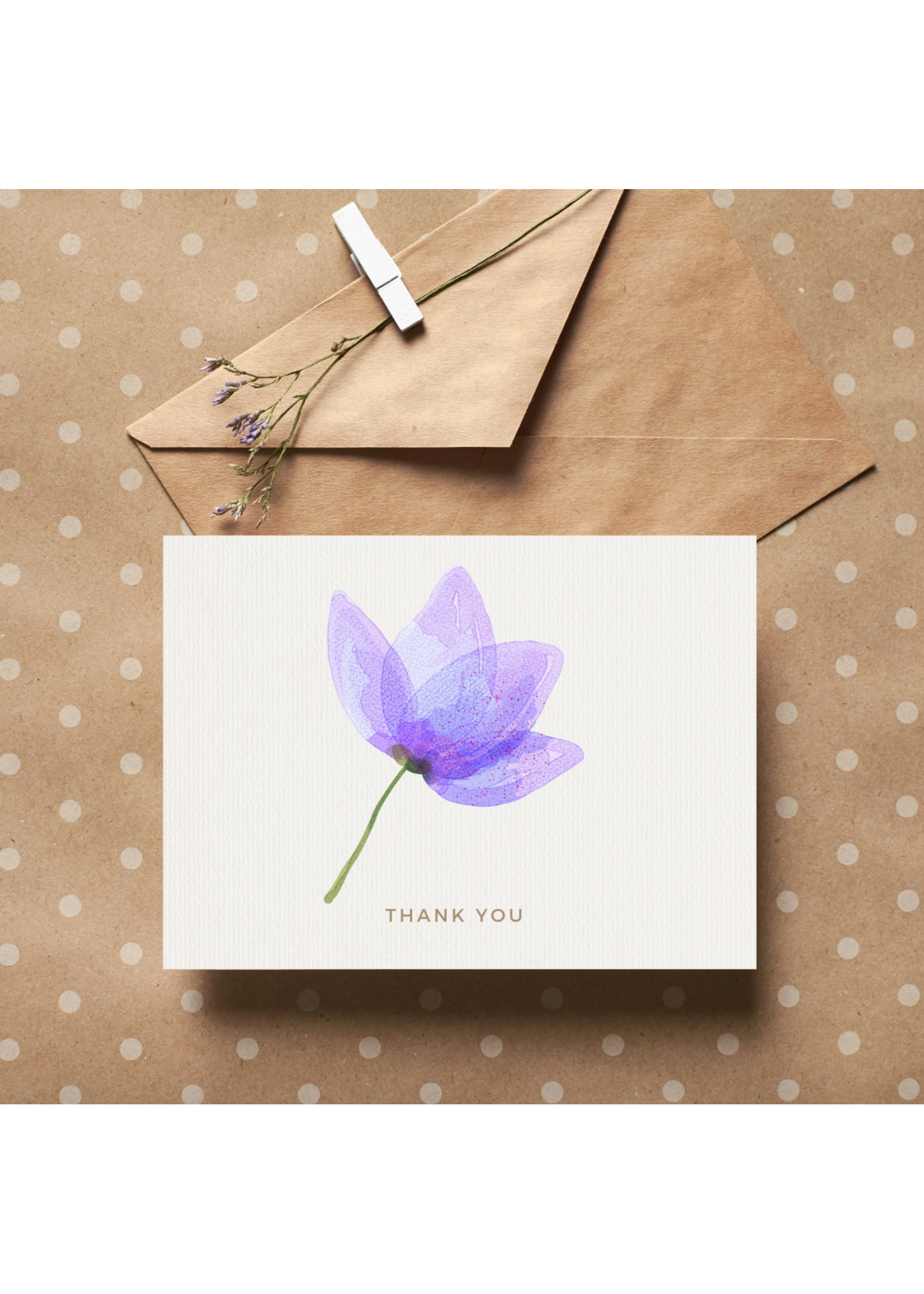 Paper Kuts Single Purple Flower Thank You