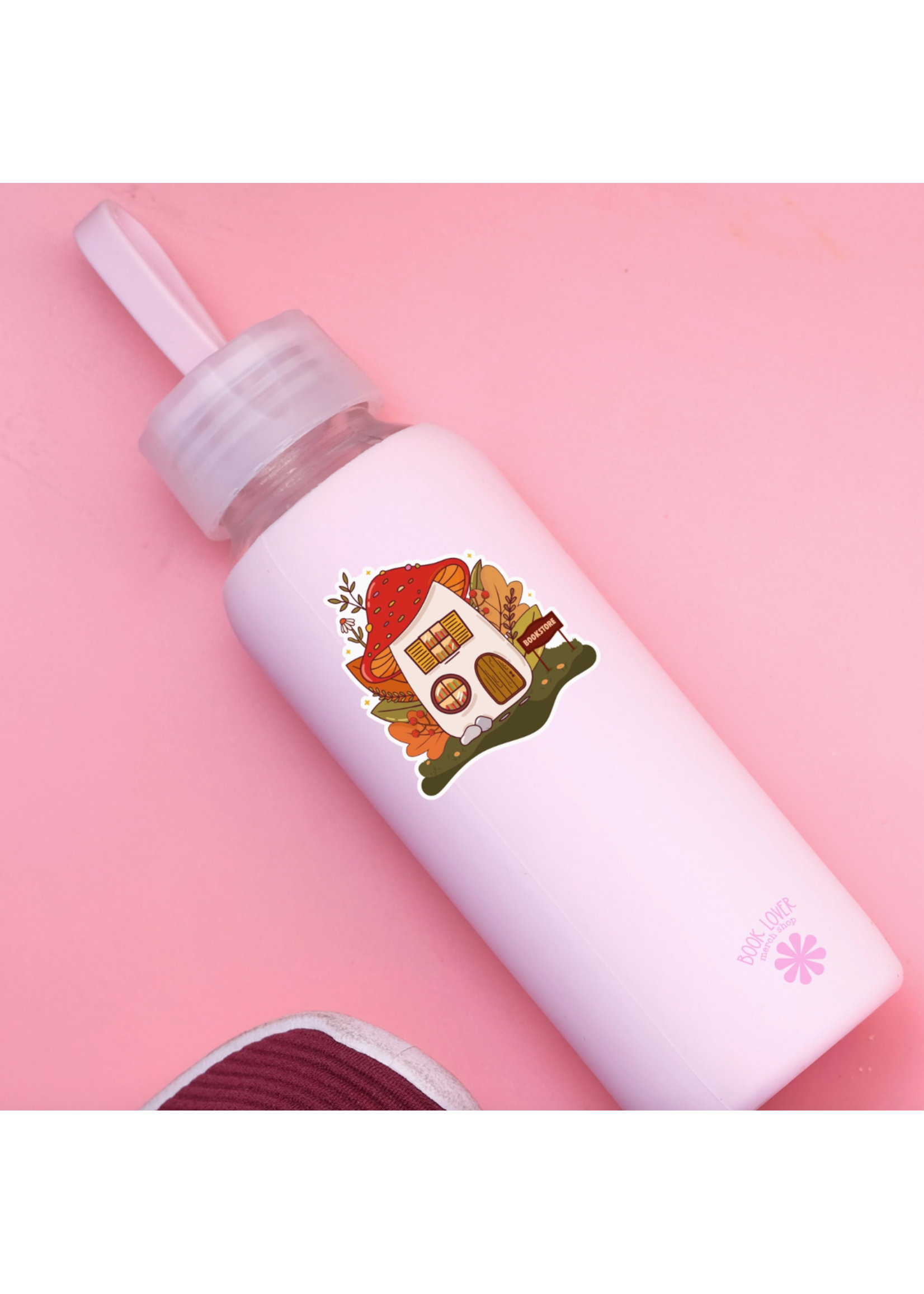 Book Lover Merch Shop Mushroom Library Vinyl Sticker