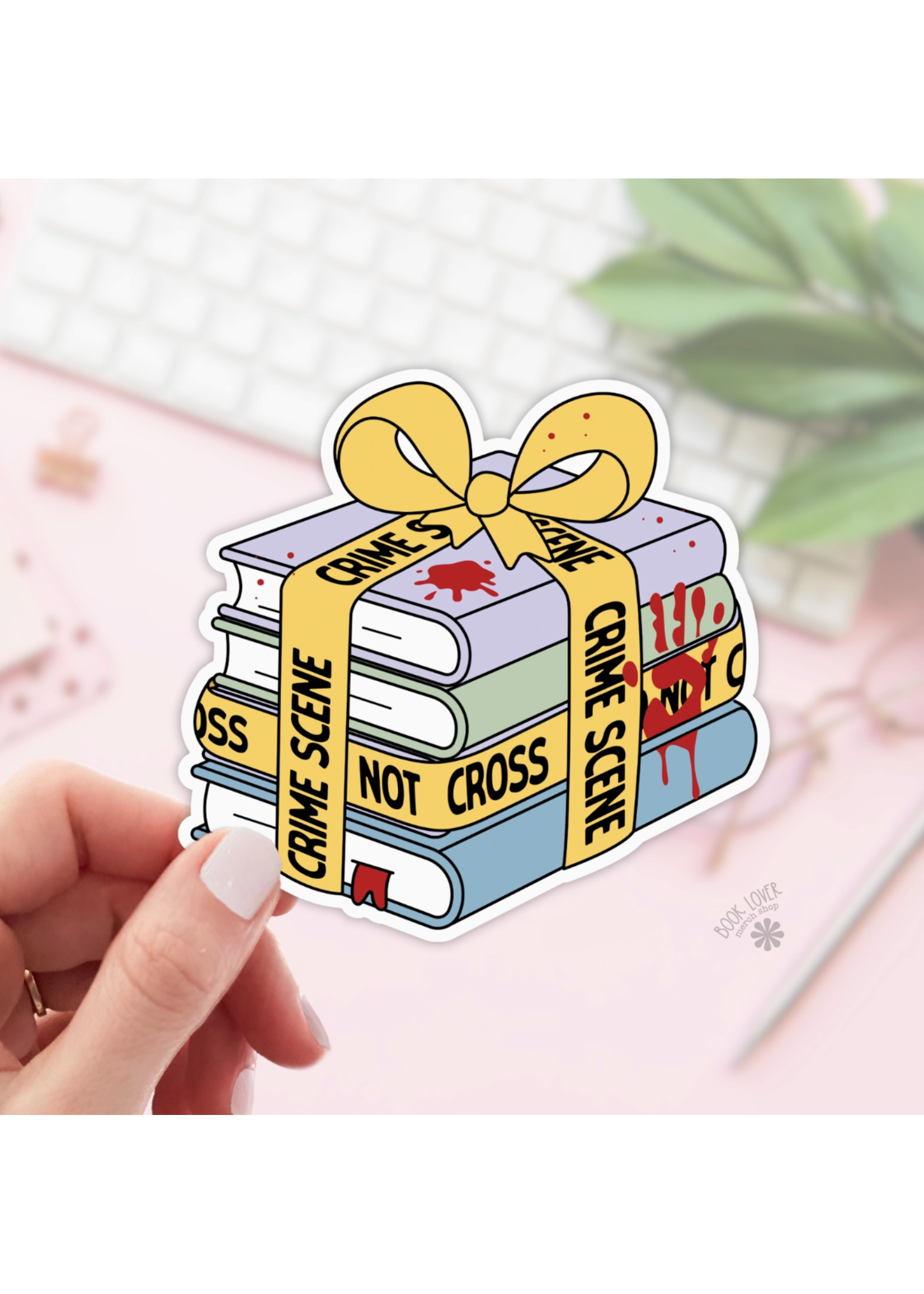 Book Lover Merch Shop Crime Scene Vinyl Sticker