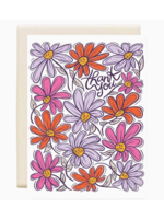 Inkwell Cards Thank You Flowers White