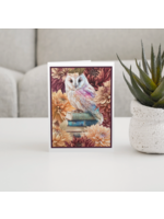 Cheerful Whimsies Owl on Stack of Books