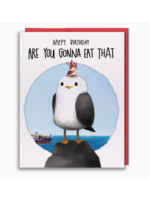 Studio Vcky Are You Gonna Eat That  Seagull Greeting Card