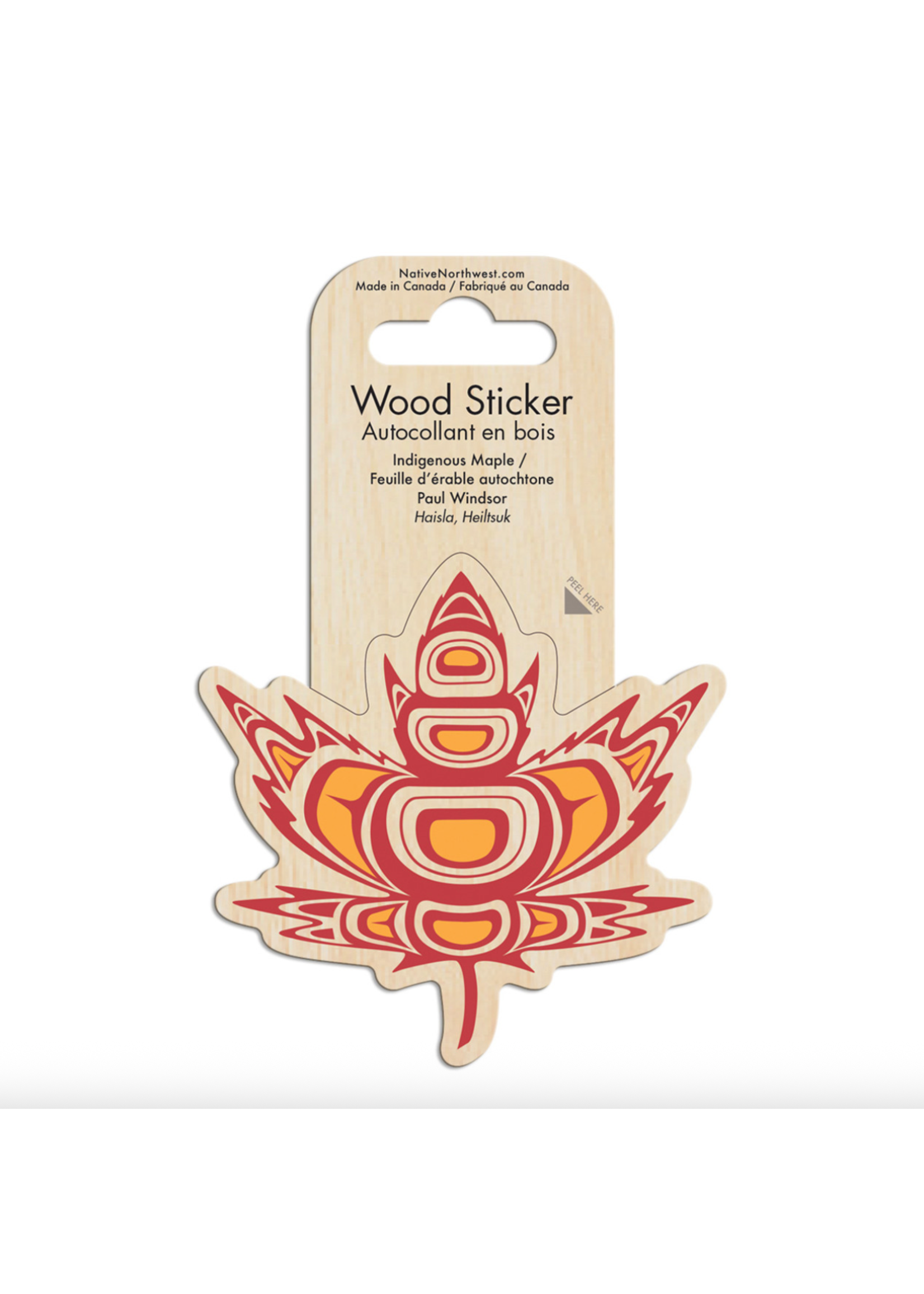 Native Northwest Wood Sticker Indigenous Maple