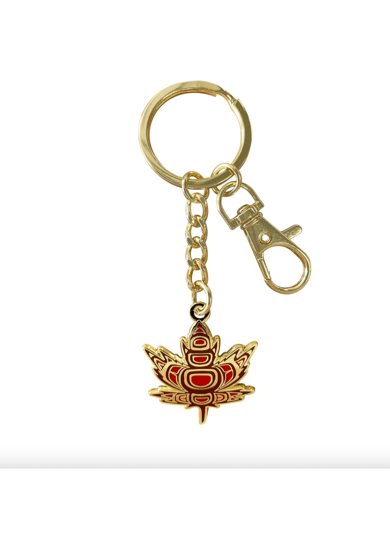 Native Northwest Enamel Keychain Indigenous Maple by Paul Windsor