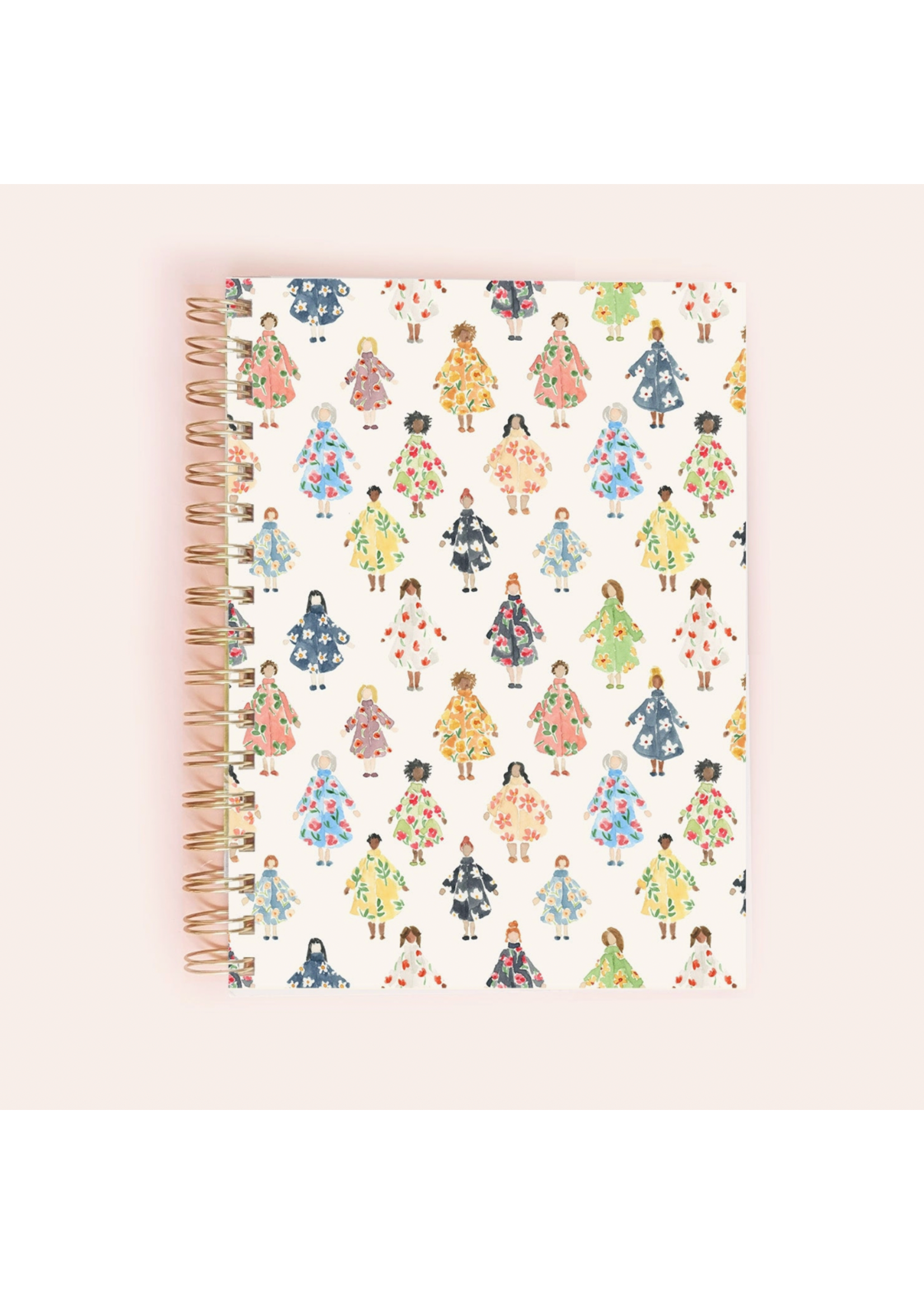 Almeida Illustrations The Flower Village Women Spiral Notebook 150 Lined Pages