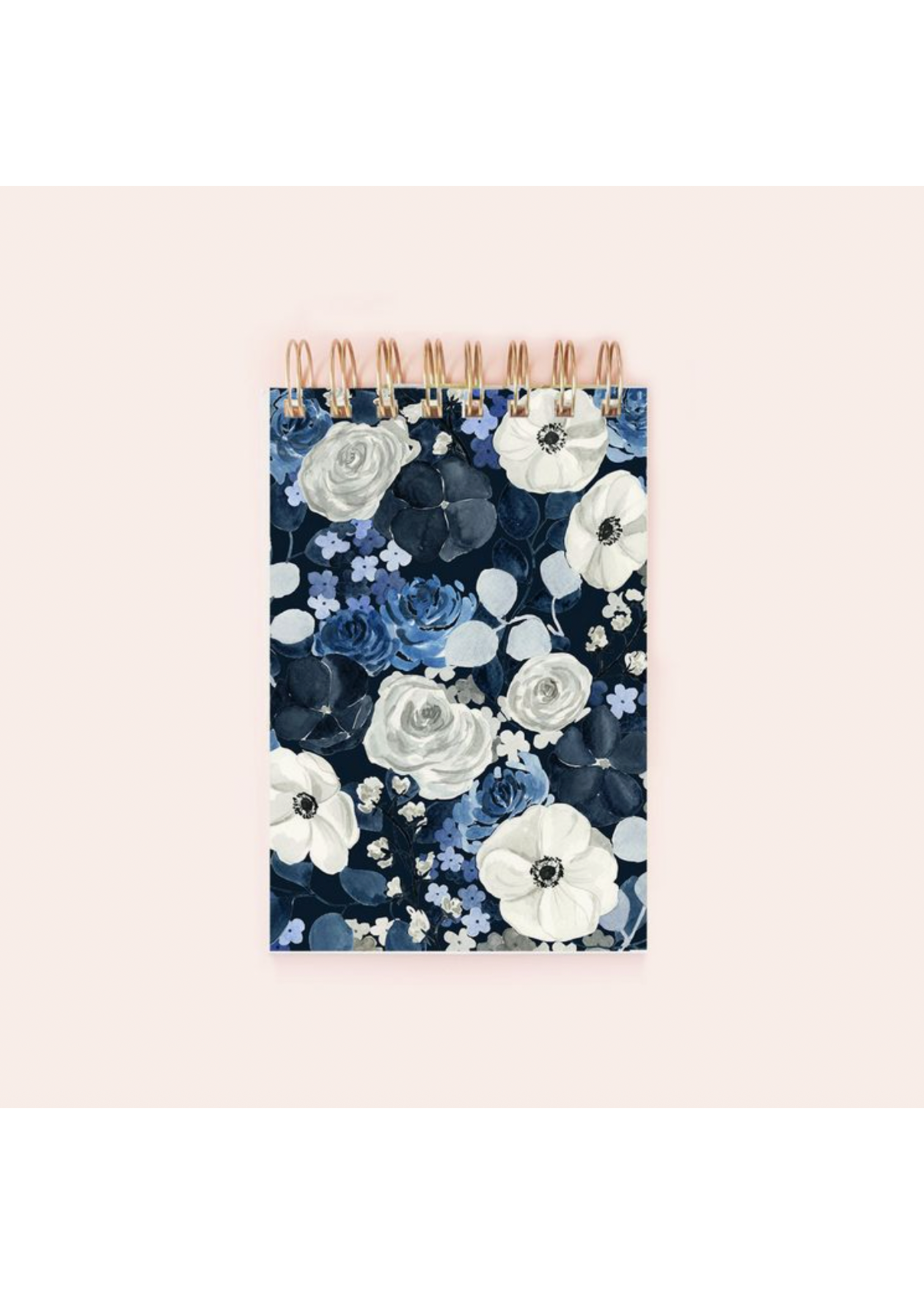 Almeida Illustrations Navy Floral Spiral Notepad 150 Lined Pages