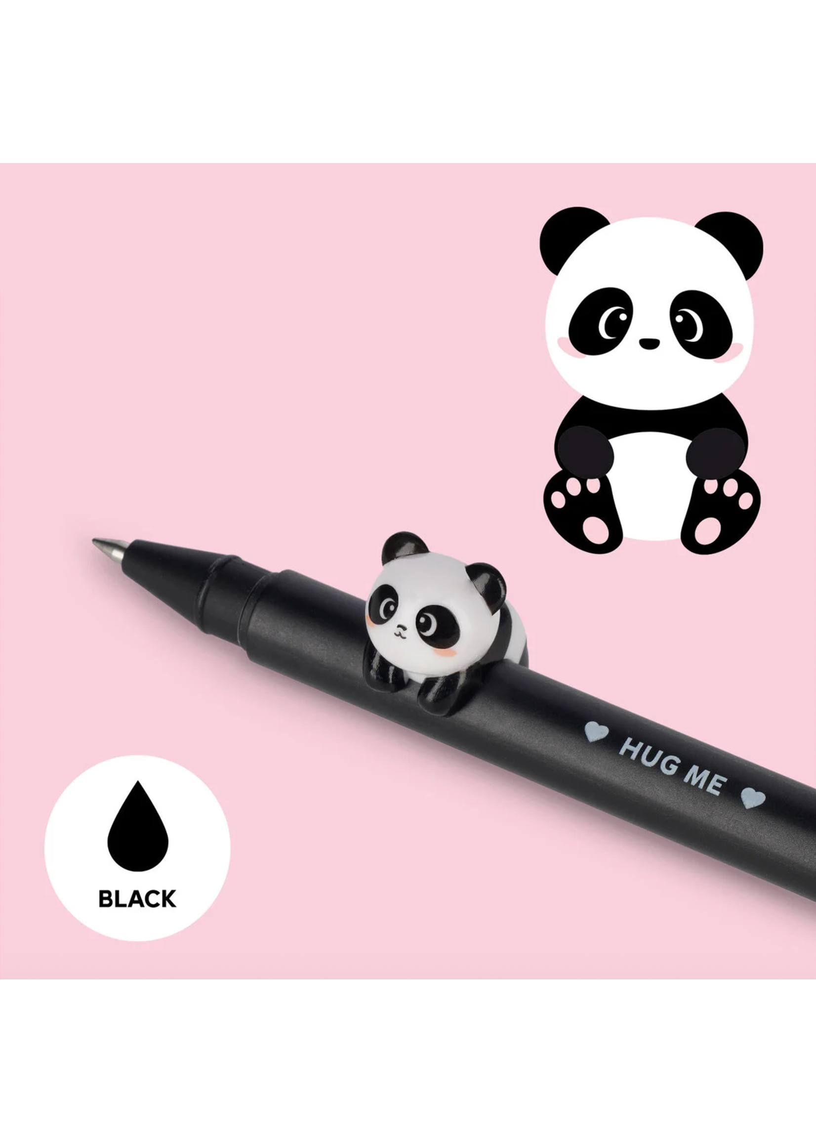Legami Lovely Friends Gel Pen Panda Hug Me Black
