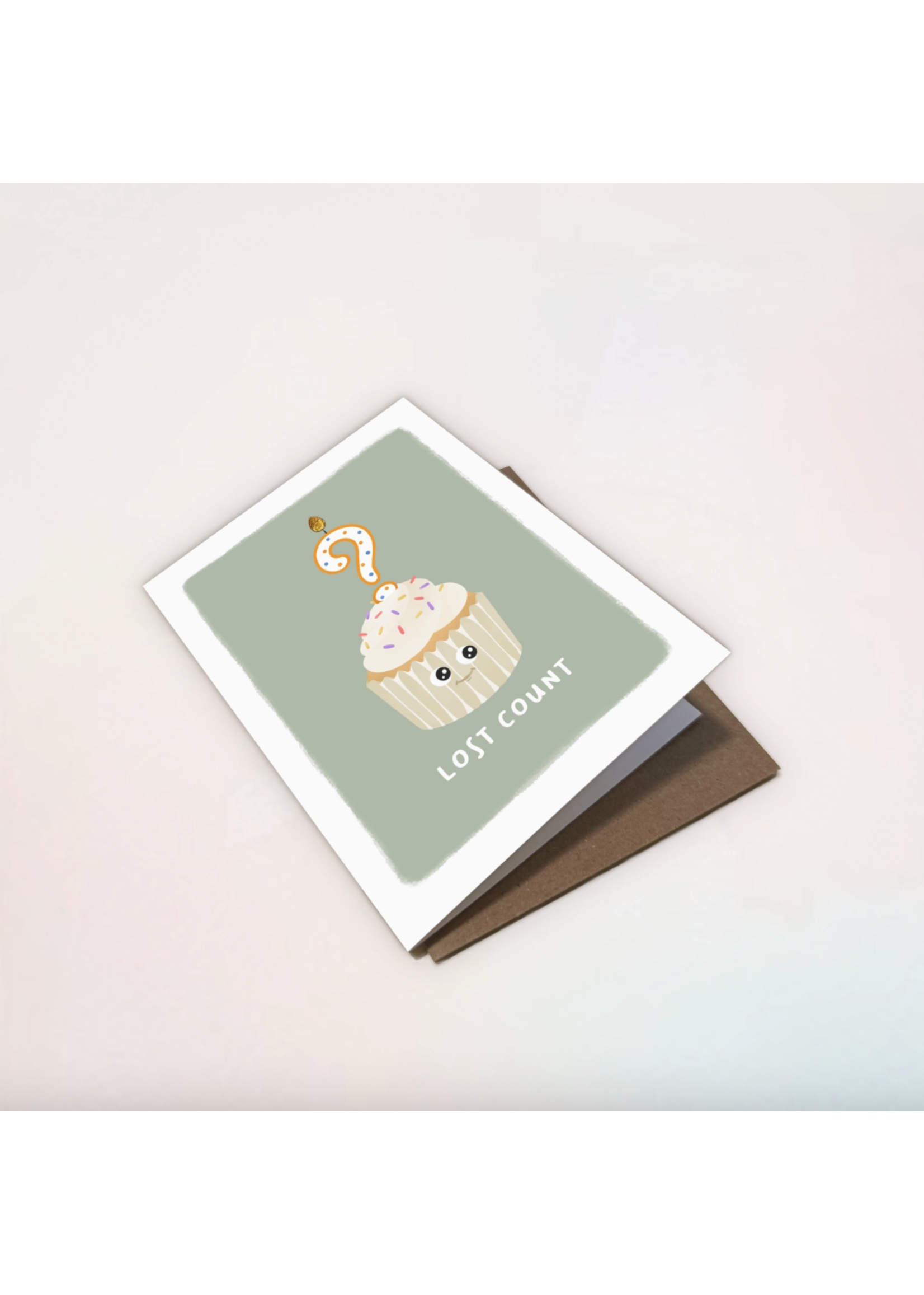 Pockets of Paper Lost Count Cupcake Greeting Card