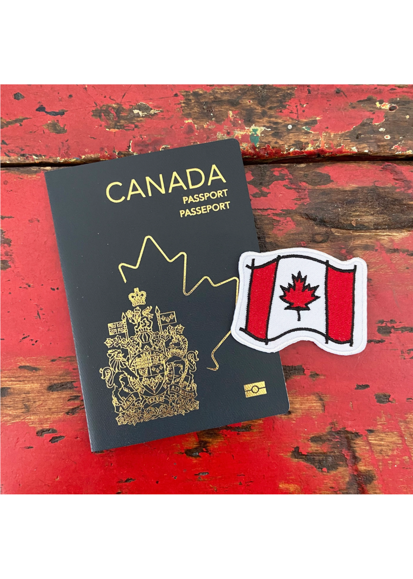 Carolyn Draws Canada Flag Embroidered Iron on Patch