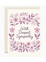 Inkwell Cards Floral Frame Mauve Pink Deepest Sympathy