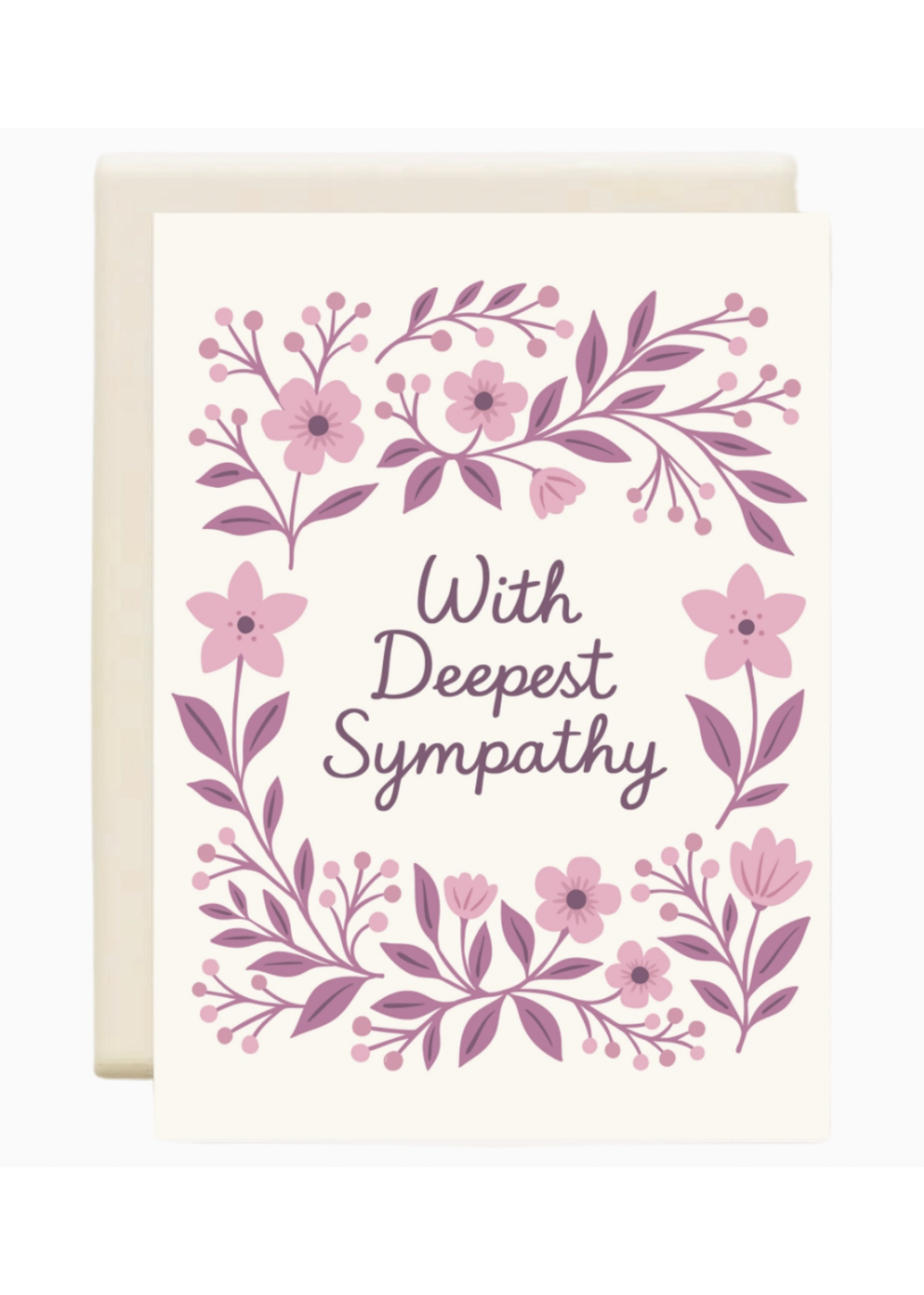 Inkwell Cards Floral Frame Mauve Pink Deepest Sympathy