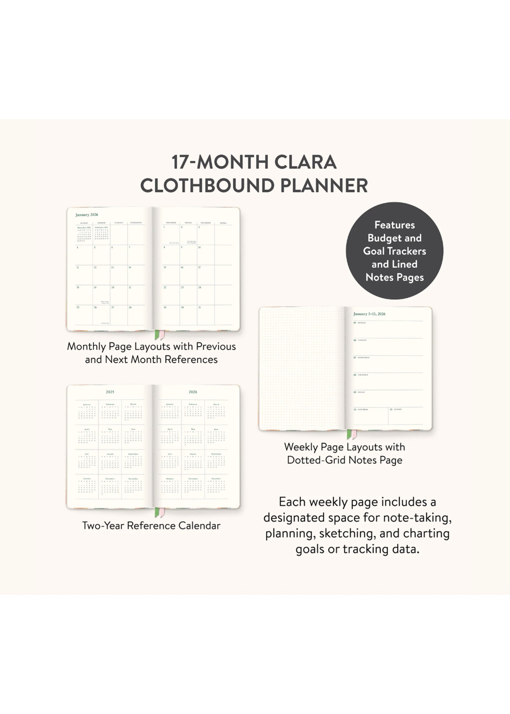 Studio Oh! As If Argyle Clara Clothbound Planner 2026