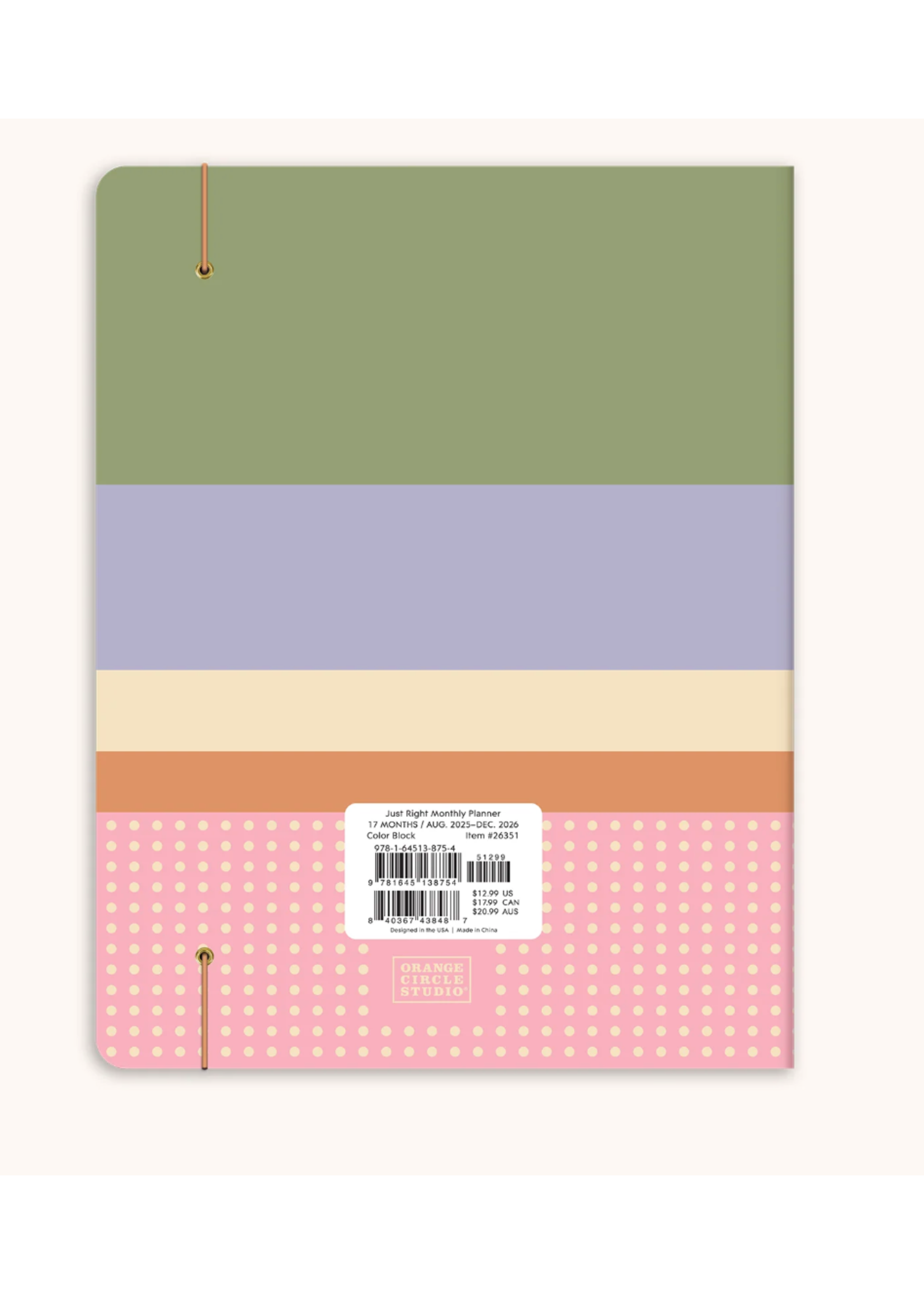 Studio Oh! 2026 Color Block Just Right Monthly Planner