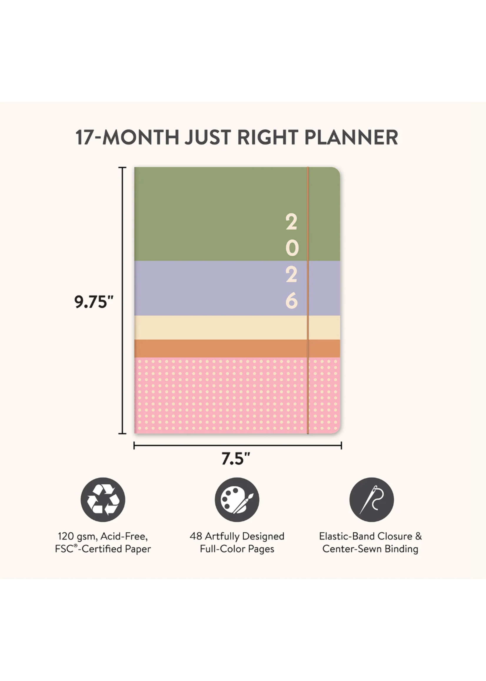 Studio Oh! 2026 Color Block Just Right Monthly Planner