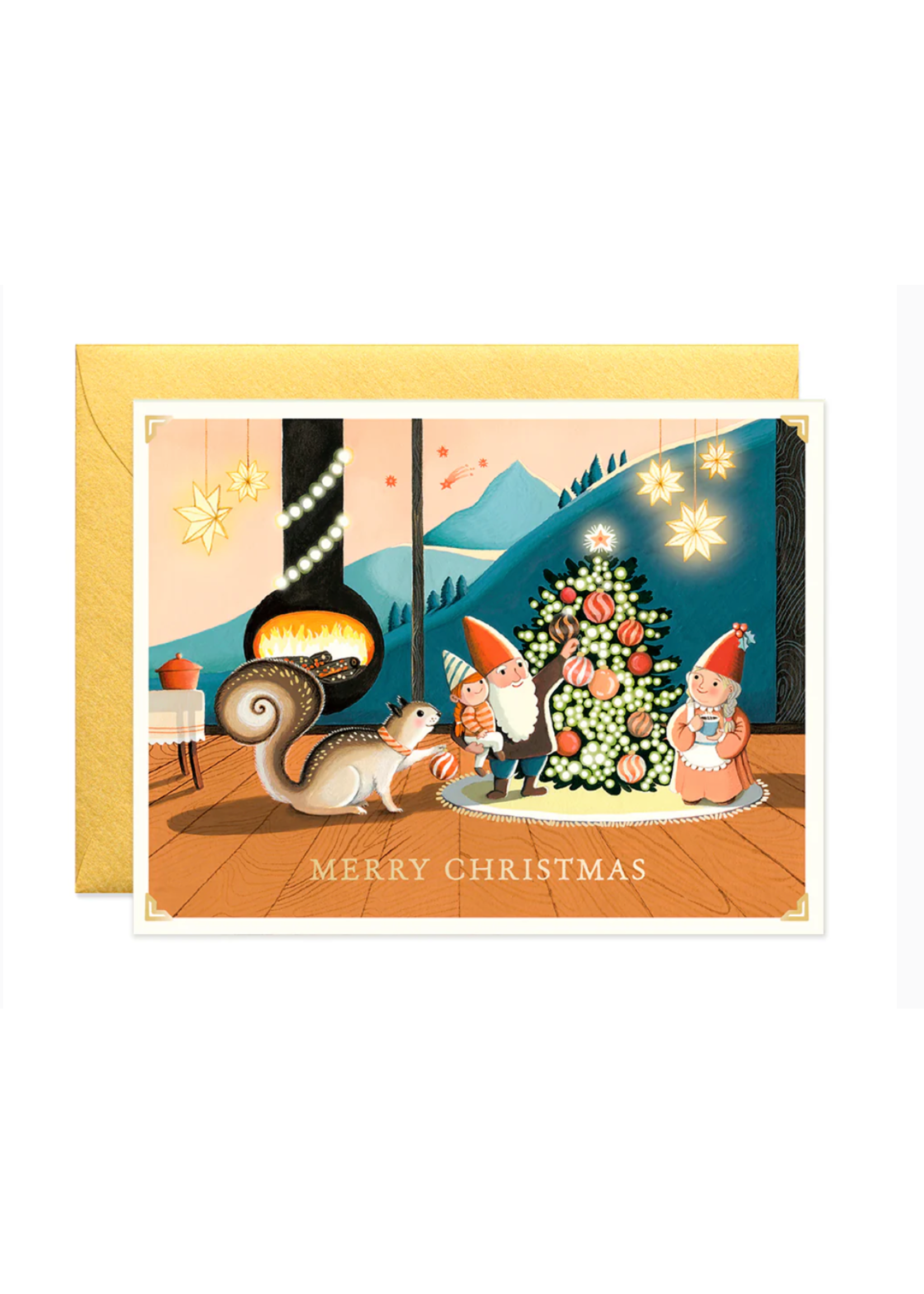 Joojoo Paper Tiny Cabin Christmas Elves Squirrel