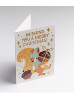Lagom Design Wishing You a Merry Christmas Squirrel with Hat