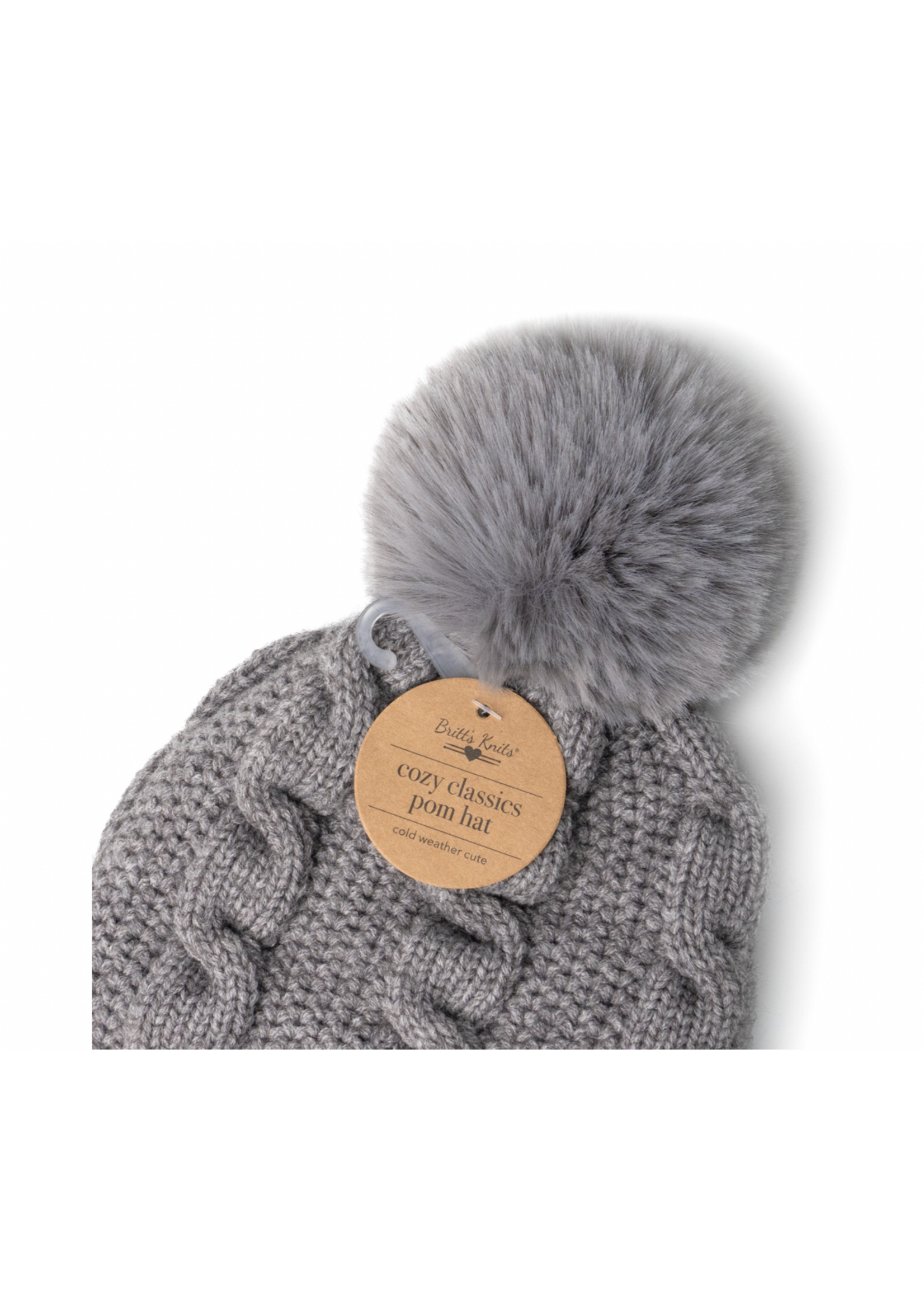 Britt's Knits Cozy Classic Pom Hat