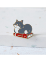 Hop & Flop Cat Loaf Book Enamel Pin