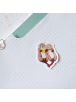 Hop & Flop Sea Otters Reading Vinyl Sticker
