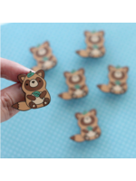 Wild Whimsy Woolies Tanuki Japanese Raccoon Enamel Pin