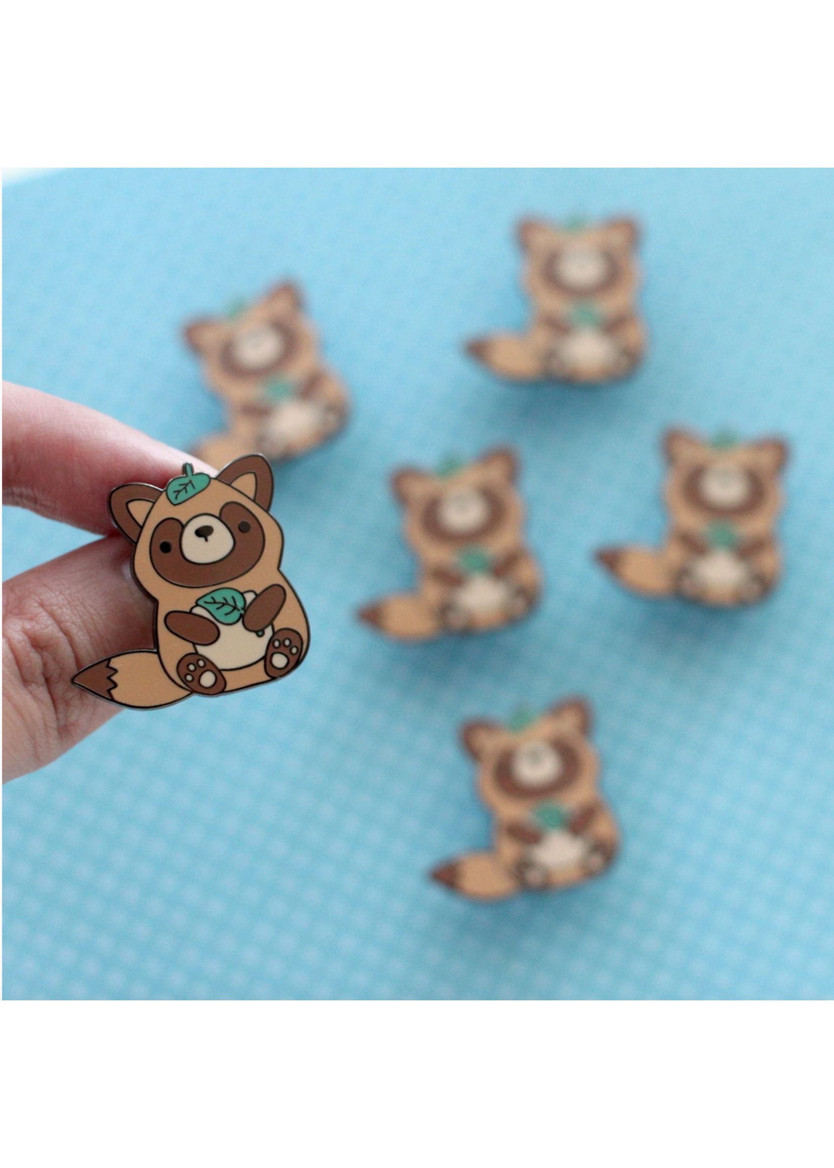 Wild Whimsy Woolies Tanuki Japanese Raccoon Enamel Pin