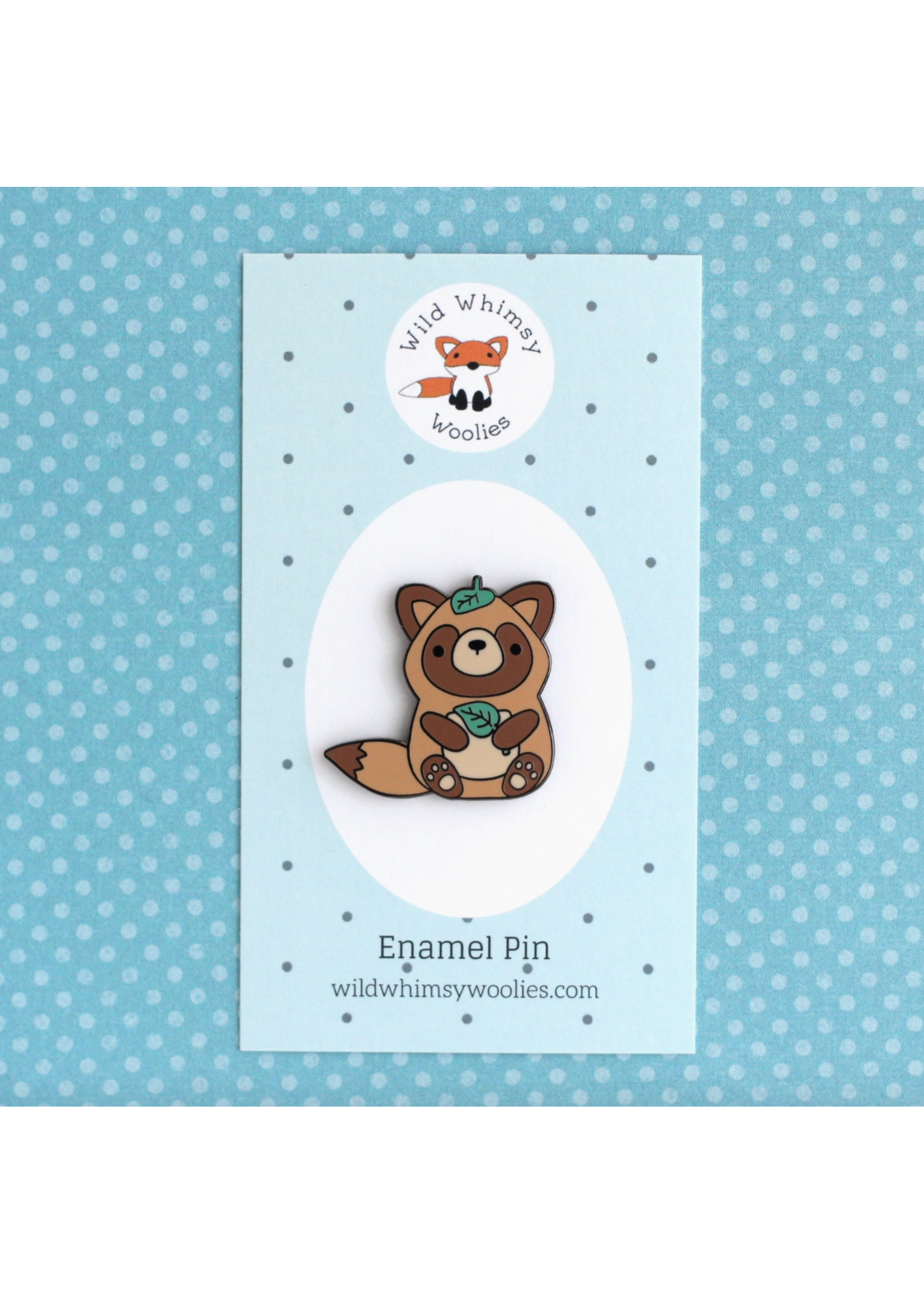 Wild Whimsy Woolies Tanuki Japanese Raccoon Enamel Pin