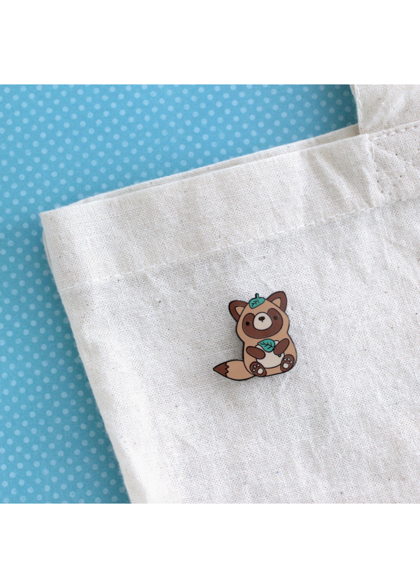 Wild Whimsy Woolies Tanuki Japanese Raccoon Enamel Pin