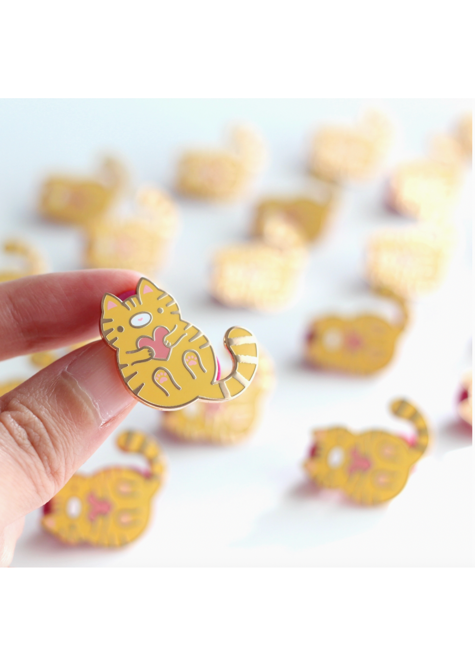 Wild Whimsy Woolies Orange Tabby Cat Enamel Pin