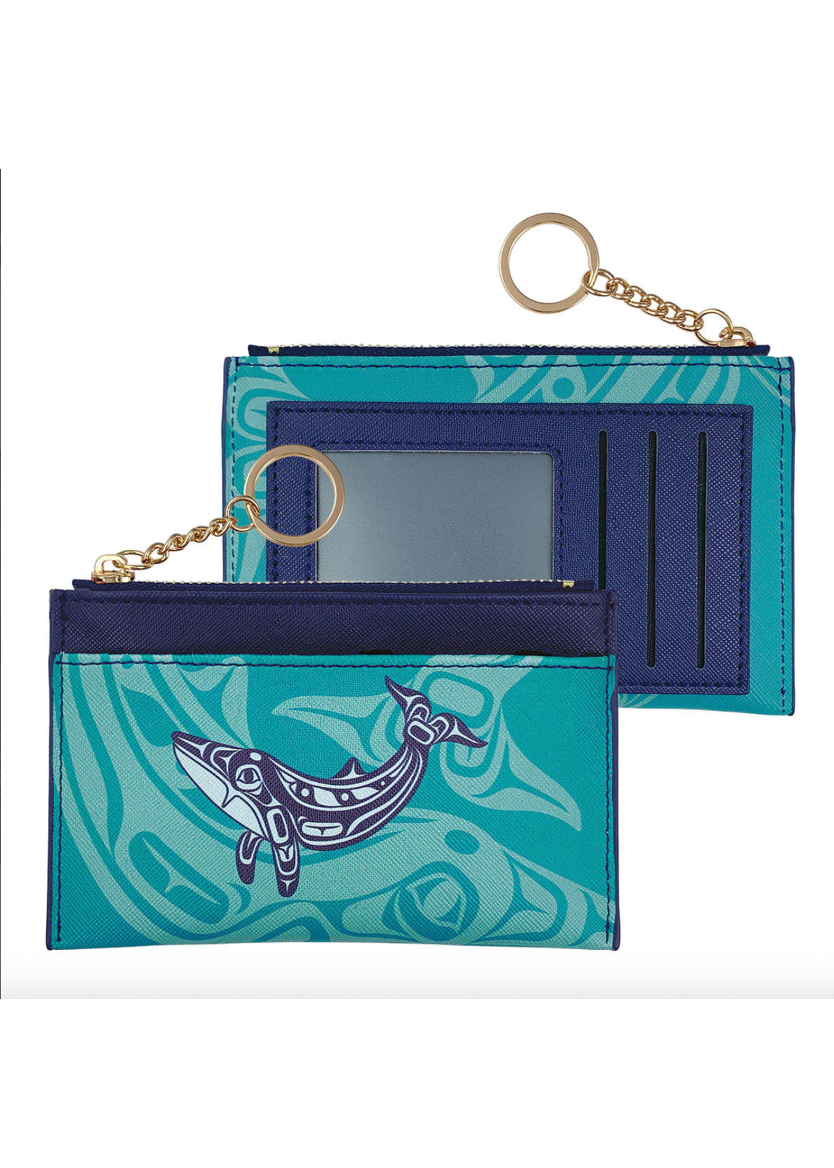 Native Northwest Zipper Card Wallet Humpback Whale by Gordon White